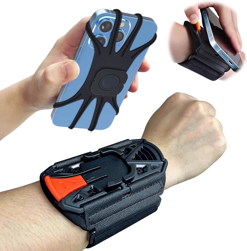 OOPSCOOL Wristband Phone Holder for Running,Phone Wrist Strap 360° Rotation & Detachable - Compatible with iPhone 16/15/13/XR, for Samsung and More - Fits 4''-6.5'' Phones - for Walking(S) - Image 1